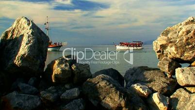 Looking at the open sea through a gap in rocks 2