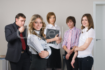 Businesswoman with her team