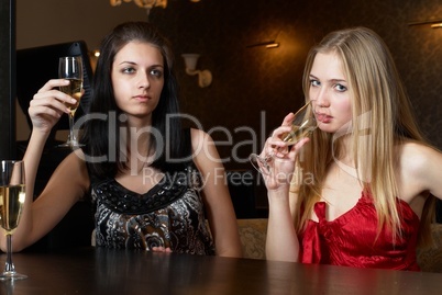 Young women in a bar