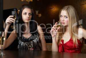 Young women in a bar