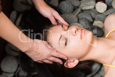 Young woman in japanese spa