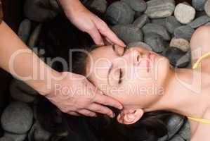 Young woman in japanese spa