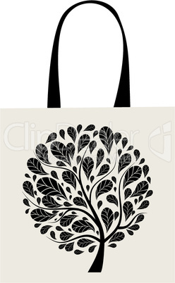 Shopping bag design, art tree