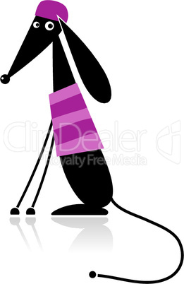 Fashion dog silhouette for your design