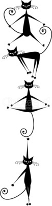 Pyramid with black cats silhouette for your design