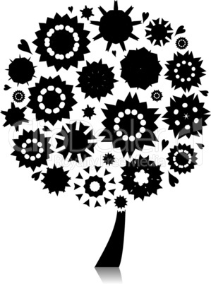 Floral tree silhouette for your design