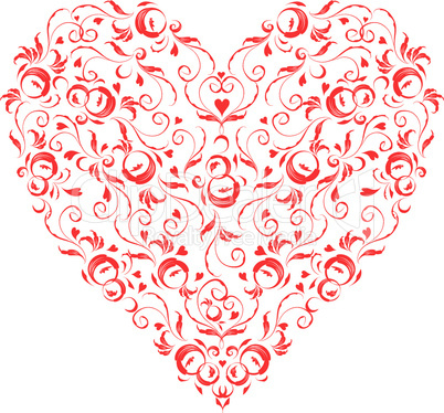 Heart shape, floral ornament for your design
