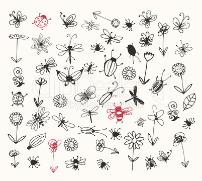 Insect sketch collection for your design