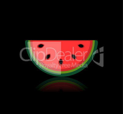 Piece of watermelon on black for your design