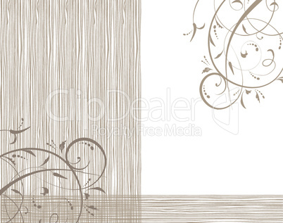 Floral ornament on wooden background