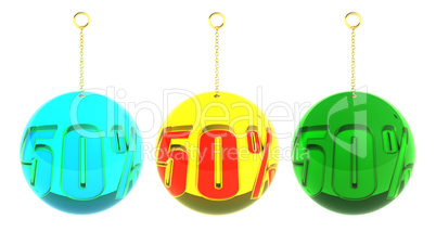 50 Percent balls on chain