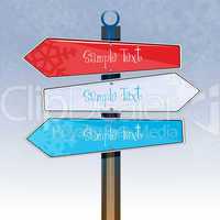 colorful direction board