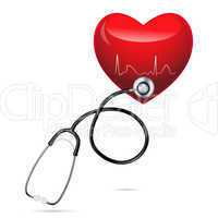 stethoscope with heart