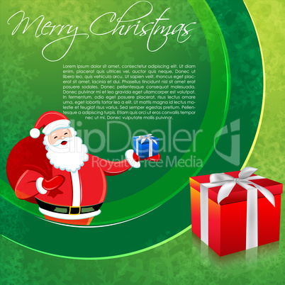 santa in merry christmas card