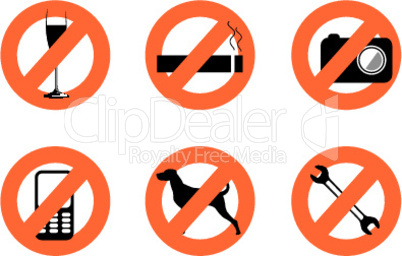 not allowed icons
