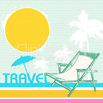 beach sight with chair and sun