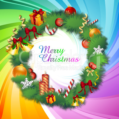 colorful classical christmas card