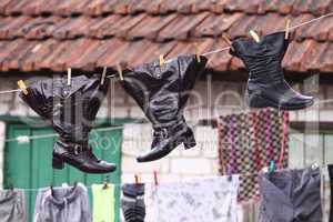 Shoes on the clothesline