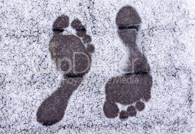 Snow footprints