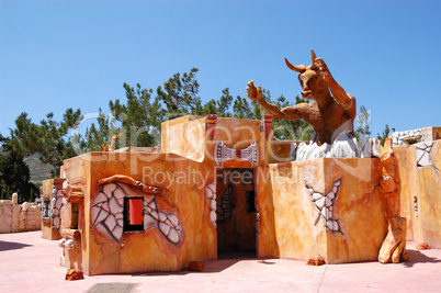 Knossos palace and Minotaur as tourist attraction at recreation