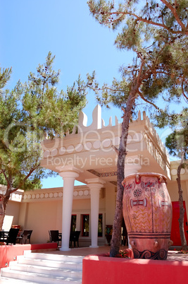 Knossos palace as tourist attraction at recreation area of luxur