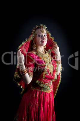young woman look at you - traditional indian costume