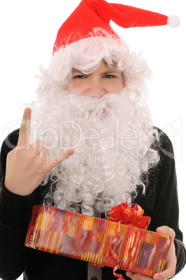 teenager in  hat santa