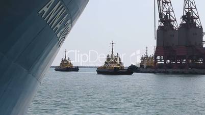 Ships in cargo port