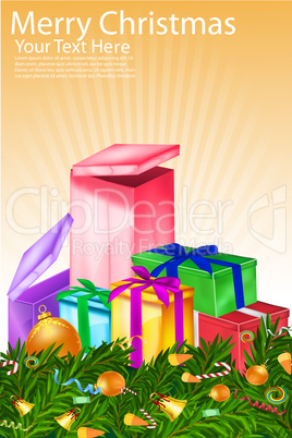 christmas card with gifts