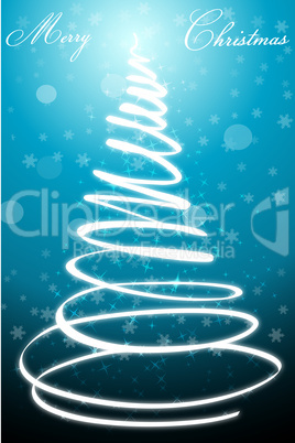christmas card with xmas tree