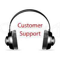 headphone with customer support text