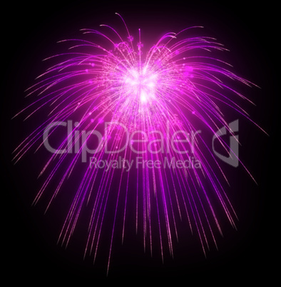 Festive Lilac fireworks at night