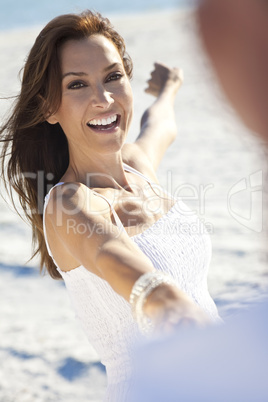 Romantic Man and Woman Couple Dancing On Beach