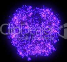 Lilac festive fireworks at night