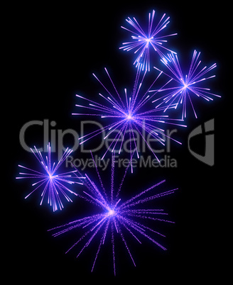 Lilac festive fireworks at night