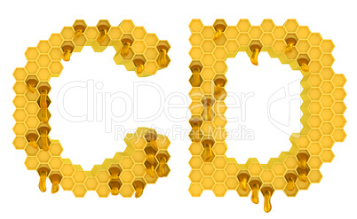 Honey font C and D letters isolated