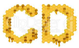 Honey font C and D letters isolated