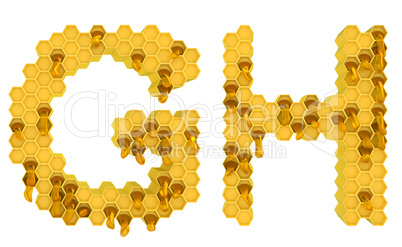 Honey font G and H letters isolated