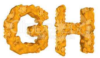 Honey font G and H letters isolated