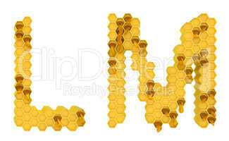 Honey font L and M letters isolated
