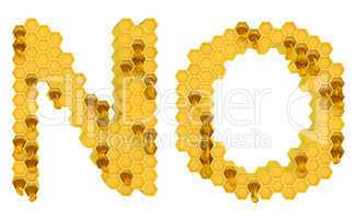 Honey font N and O letters isolated