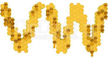 Honey font W and V letters isolated