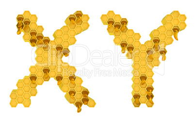 Honey font X and Y letters isolated