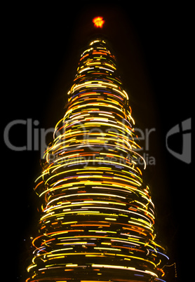 Blurred rotating Christmas tree