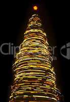 Blurred rotating Christmas tree