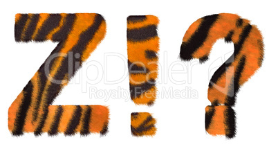 Tiger fell font Z and Wow What symbols