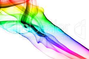 Abstract colorful fume waves on white