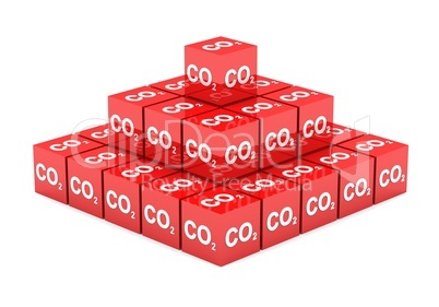 3D - CO2 Würfel Pyramide Rot