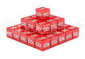3D - CO2 Würfel Pyramide Rot