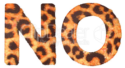 Leopard fur N and O letters isolated